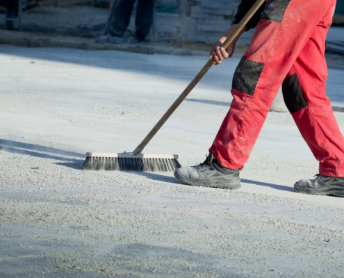 Cleaning construction site